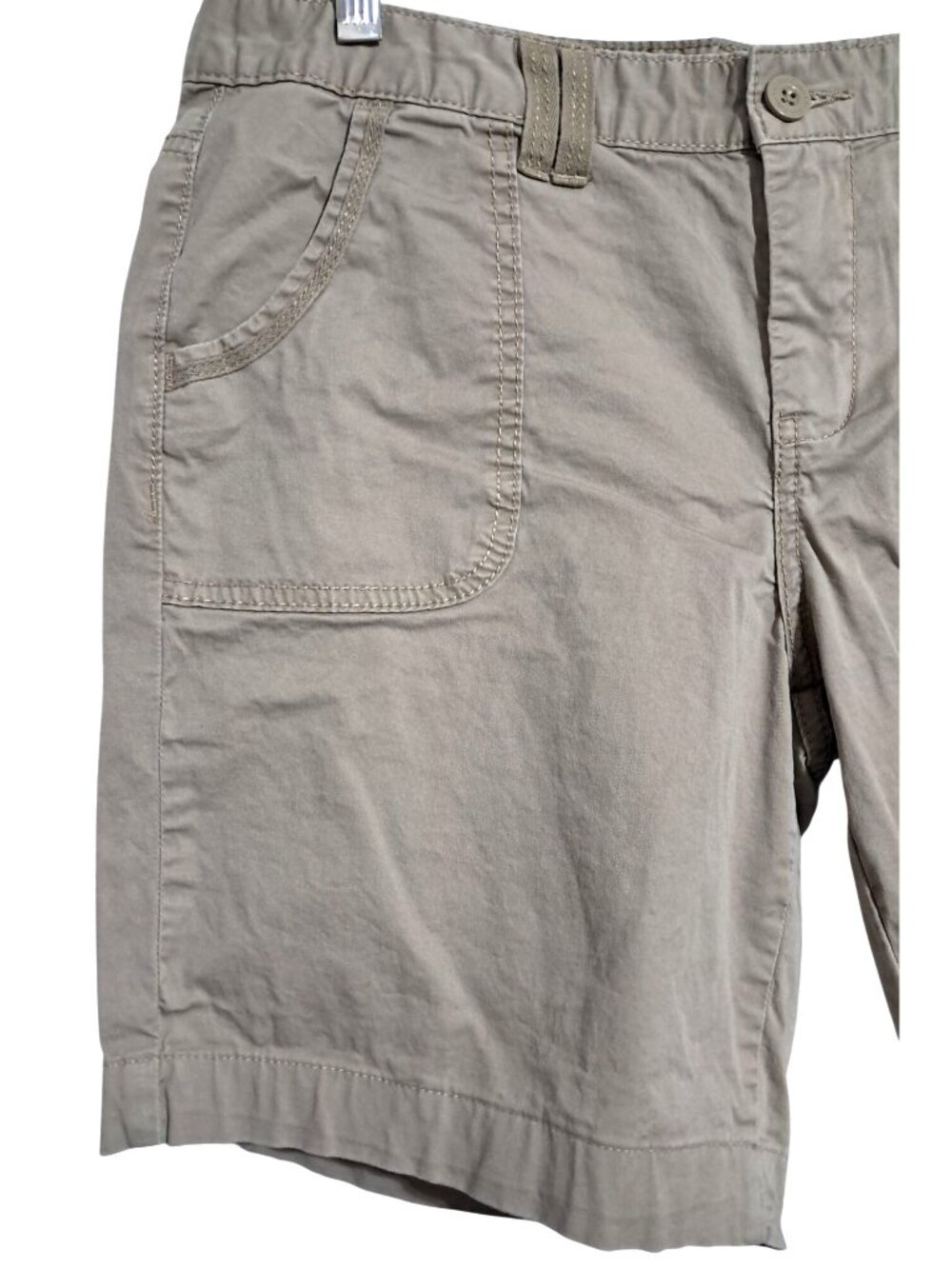 Calvin Klein Khaki Bermuda Shorts Womens Size 10 Cotton Blend Casual Stretch Com - Picture 5 of 9